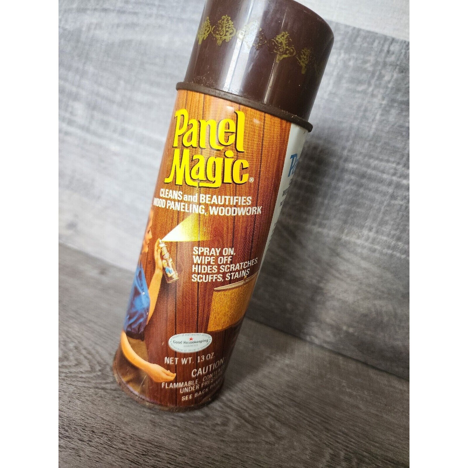 Panel Magic Spray Can Wood Paneling Cleaner Full Vintage 1970's Use