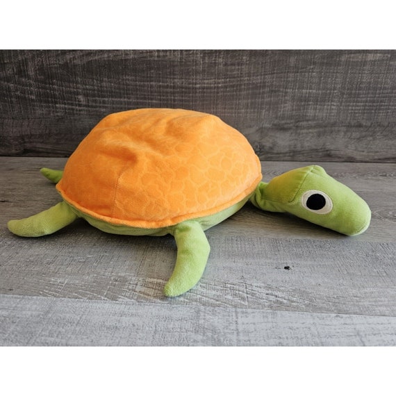 Ikea Korall Skoldpada Schildkröte Plüsch grün orange weich gefüllt Kuschelkissen 16 
