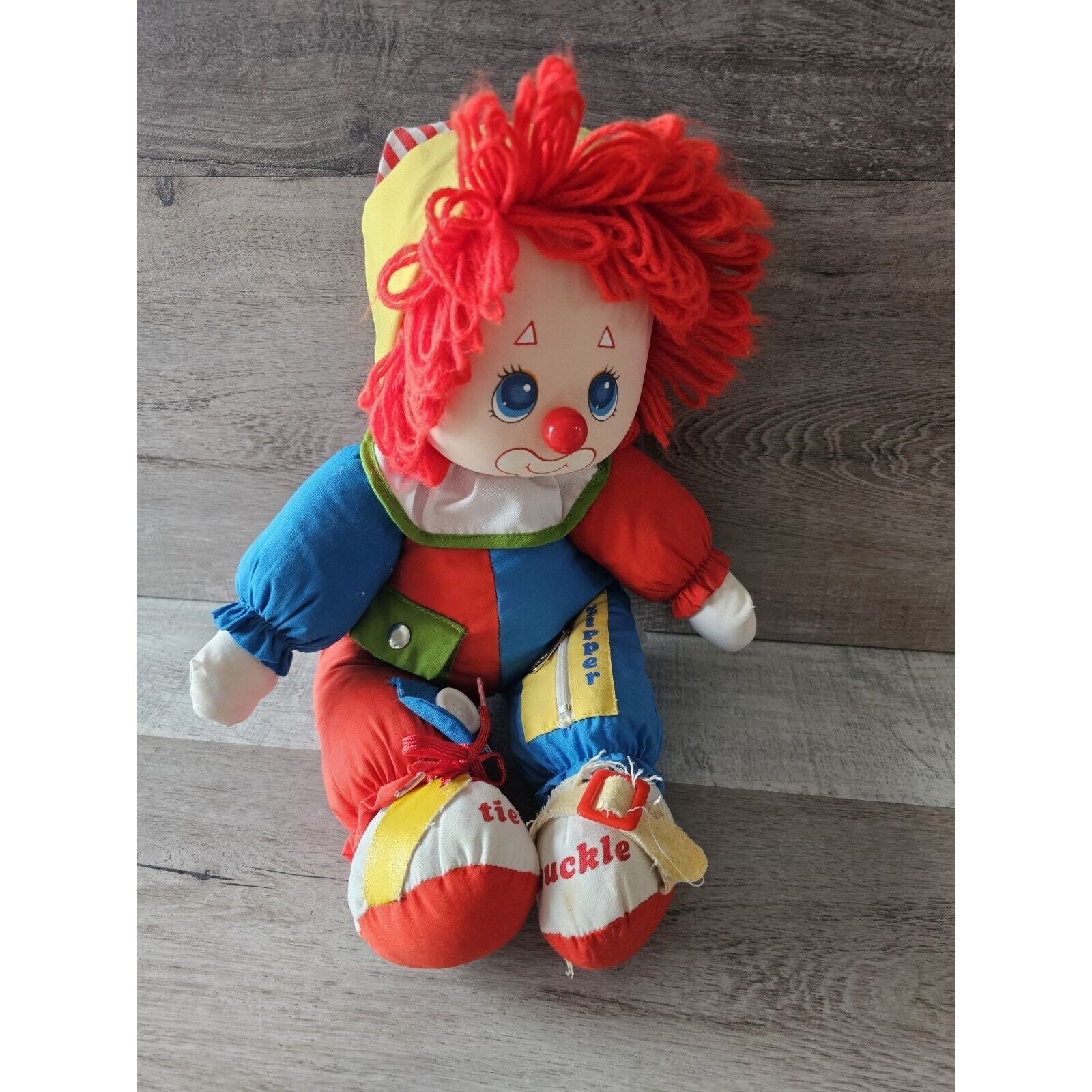 Vtg American Greetings Clown Learning Toy Tie Button Snap Zipper Plush 1983 Etsy Canada