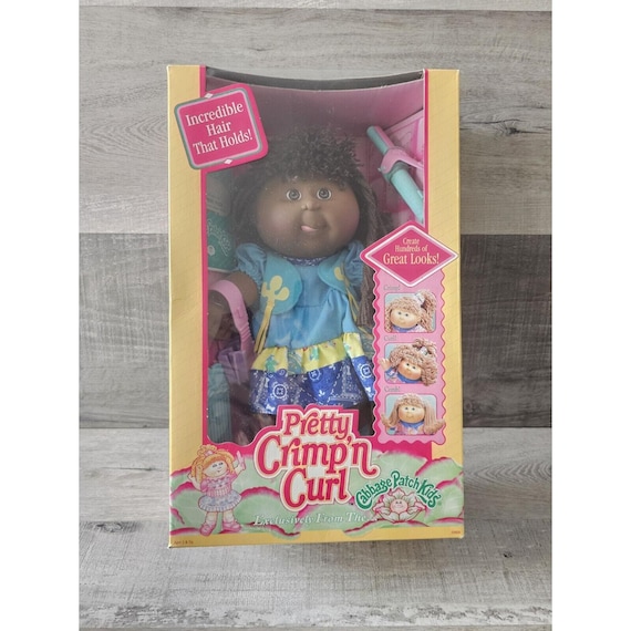 Vtg 1991 Hasbro Pretty Crimp'n Curl Cabbage Patch Kids Black AA