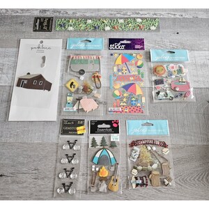 Lote de pegatinas - Pegatinas 3D para álbumes de recortes de camping - Tienda de campaña para vehículos recreativos al aire libre - Jolee's #163