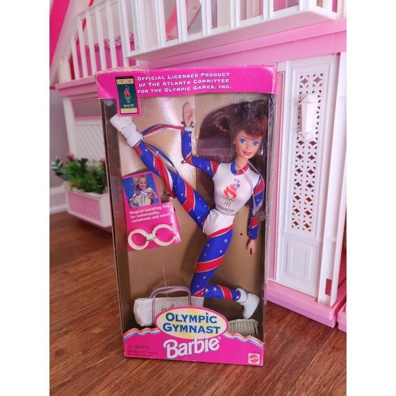 1996 Mattel Olympic Gymnast Barbie Doll (dark Hair) Atlanta
