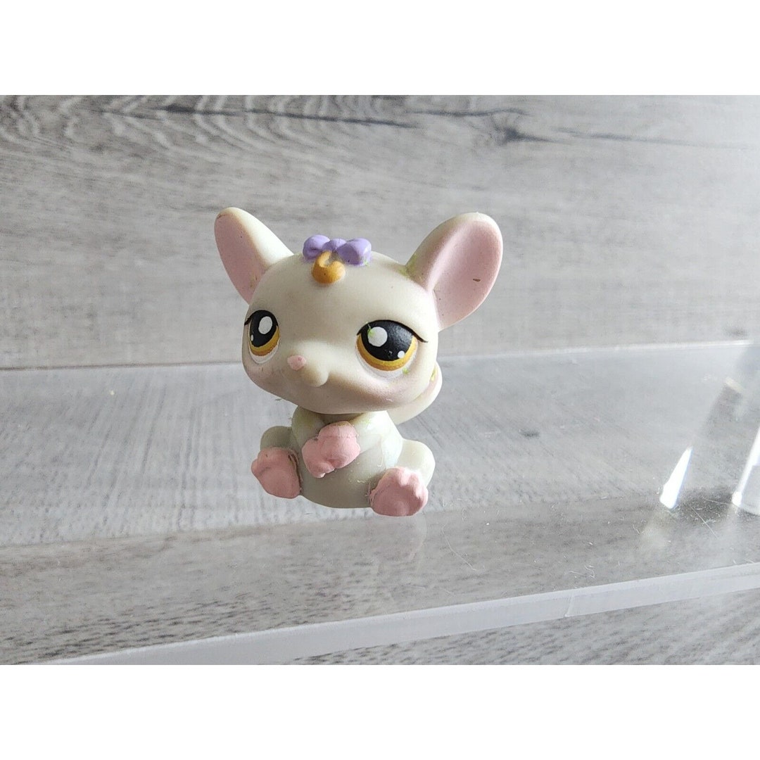 Littlest Pet Shop #116 2005 Gray Mouse Lavender Eyes Bow LPS - Etsy