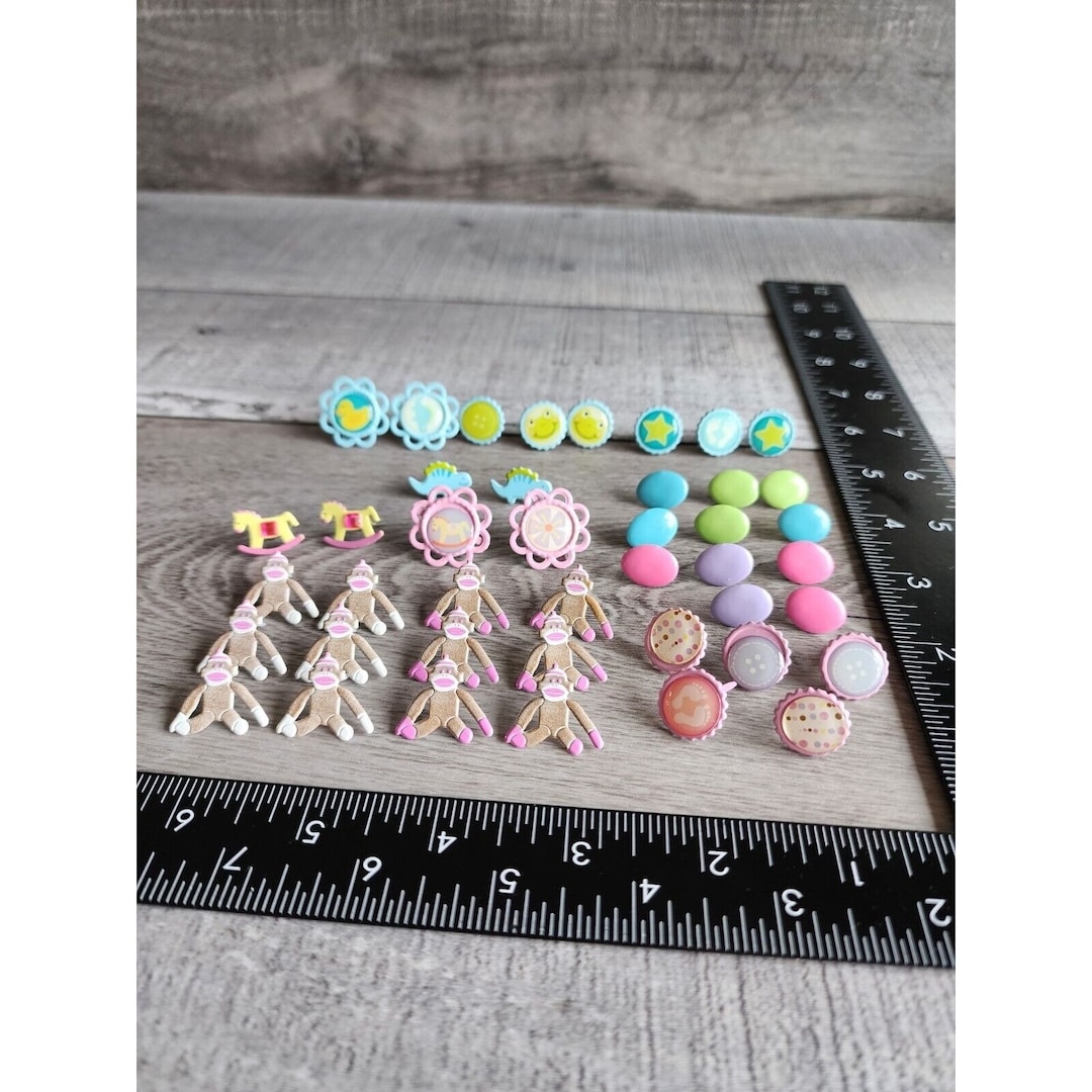 Scrapbook Craft Card Journal Embellishments Baby Girl Boy Brads Eyelets