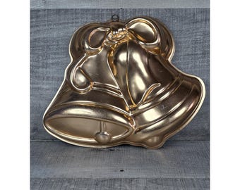 Vtg Nordic Ware Copper Christmas Bells Gelatin Aspic Mold/Cake Decorative b283