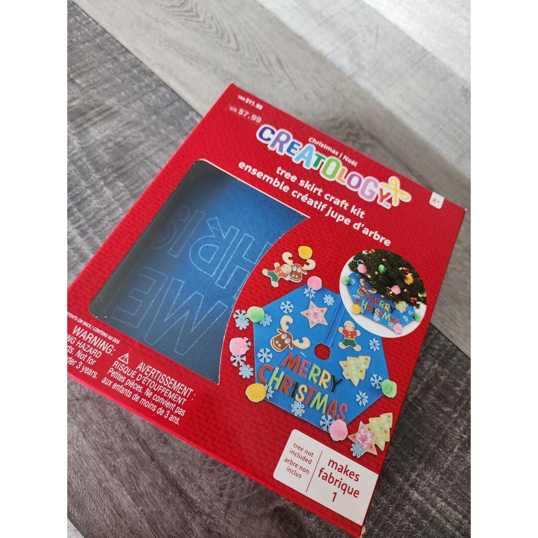 Creatology Christmas Tree Skirt Craft Kit Blue Merry Christmas DIY NEW