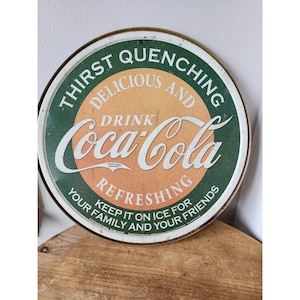 Coca Cola Coke Thirst Quenching Advertising Vintage Retro Style Metal Tin Sign