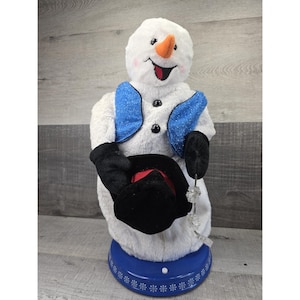 Gemmy Animated Snowflake Spinning Schneemann Singing Music Getestet Siehe Beschreibung