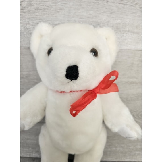 Oso polar de peluche blanco antiguo de 11