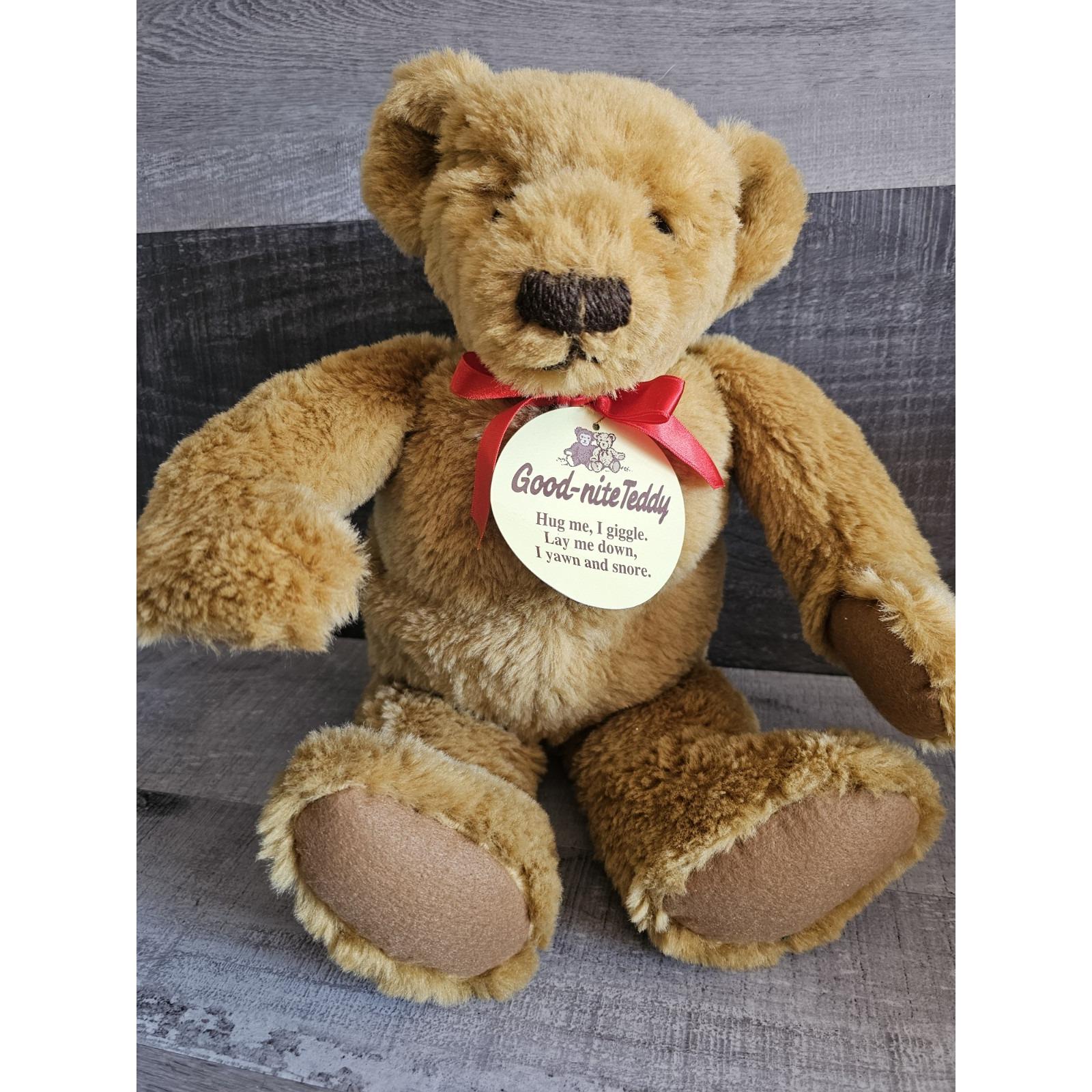 ぬいぐるみ TEDDY GARL 1993 Takara Good Nite Teddy Bear Realistic Animated Giggles Yawns