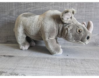 Webkinz Signature Black African Rhino Stuffed Plush Endangered NO