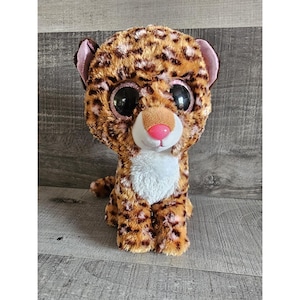 TY Beanie Boos Plush Tysilk Patches Leopard Orange Medium Kuscheltier Spielzeug 8”