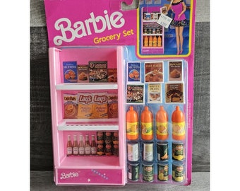 Ensemble d'épicerie Mattel Barbie vintage 1991 neuf scellé Rare