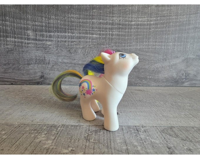 Vtg 1984 Hasbro MLP G1 My Little Pony Baby Starbow White Rainbow G28a ...