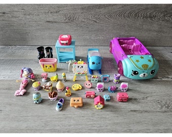 Juego de 32 piezas de Moose Shopkins, tienda Sweet Spot, lote de coche, casa de comida de sirena, Acc