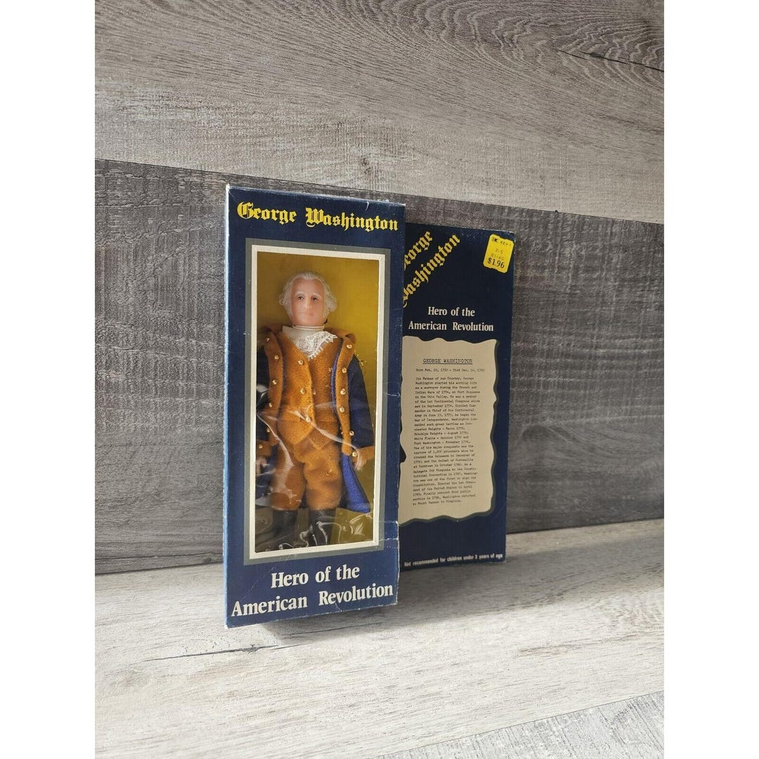 NIB Vtg 1970s Hero of the American Revolution Doll GEORGE WASHINGTON S ...