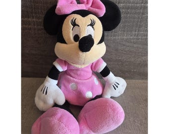 Disney Collection Minnie Mouse Plush Doll 10" Pink Dress Pink Shoes g52