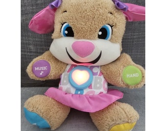 Fisher Price Plush Talking Girl Dog Abcs Laugh Learn Pink Stuffed