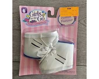 Vintage Girls On The Go Nuevos zapatos de vestir Toys R US para muñecas de 18" Azul