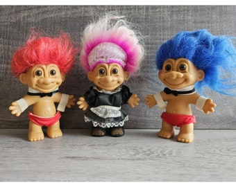 vintage Russ Troll Doll 5" Lot Stripper - Danseuse exotique Chippendale French Maid