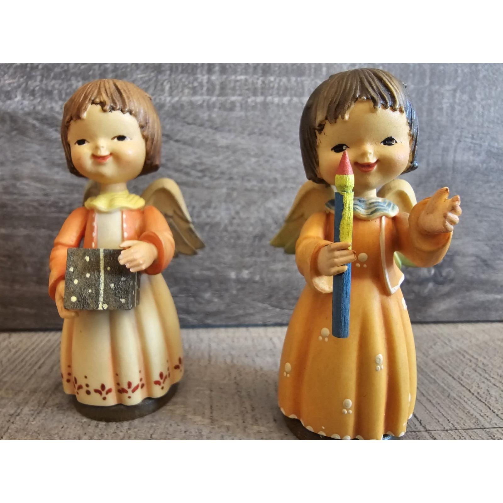 Vintage Anri Angel Choir Girl Figurines Wood Conductor Gift