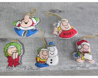 VTG Paragon Needlecraft Ziggy Set Snip N Stuff Christmas Ornaments Complete g24a