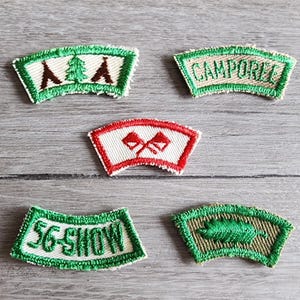 Vintage Konvolut Pfadfinder-Abzeichen (5) BSA Campingabzeichen 1950er Jahre