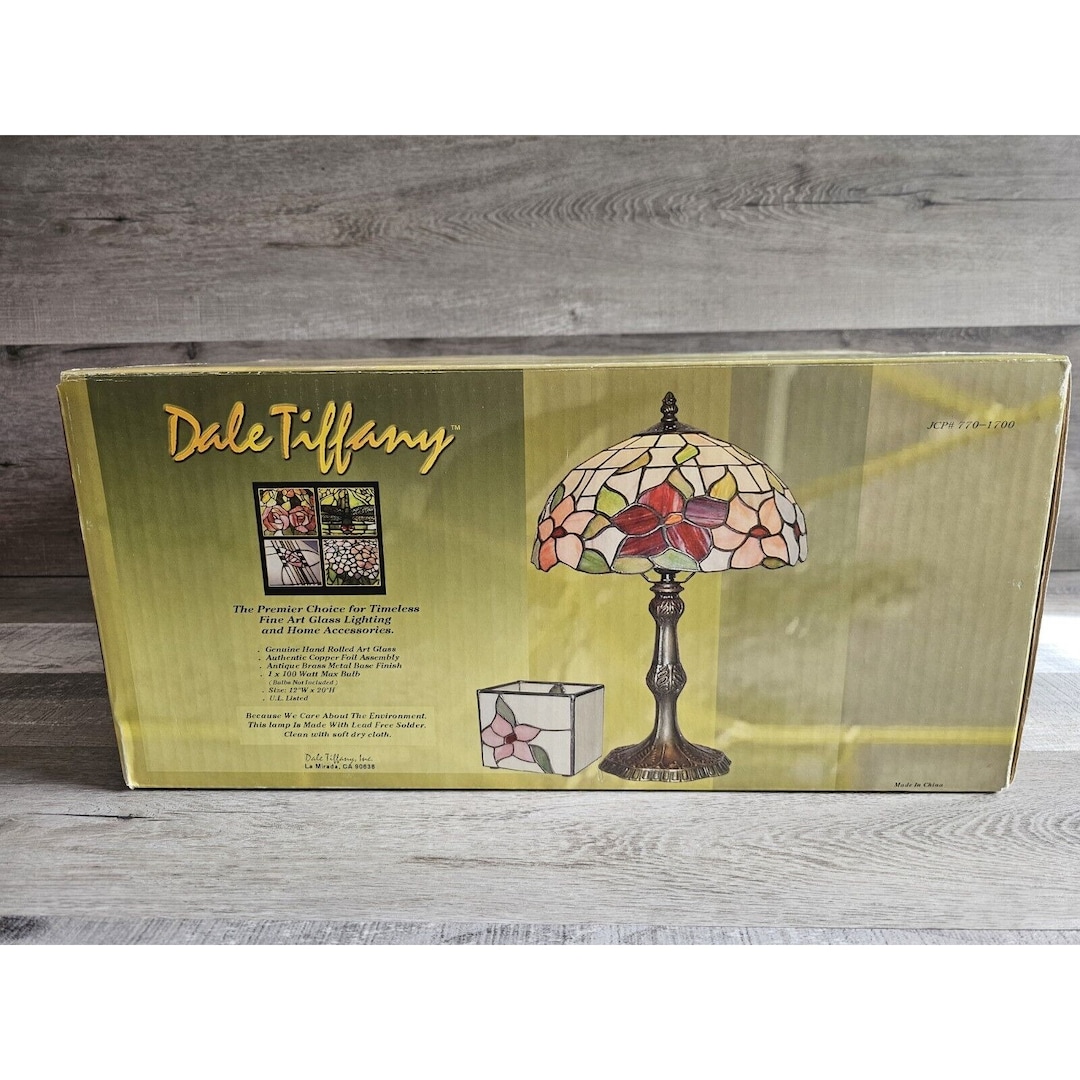 New Dale Tiffany JCP7701700 Peony Floral Petal Table Lamp Tiffany Brass ...