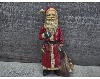 ざわ　サンタクロース ブロー成型ヴィンテージプラスチック製サンタクロースおもちゃ卓上