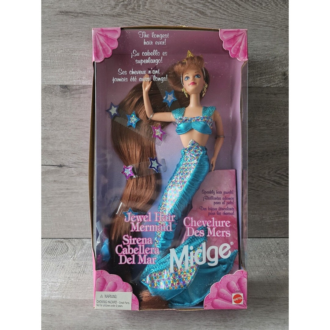 RARE 1995 Barbie Jewel Hair Mermaid Midge Mattel 14589 New Foreign Issue HTF Etsy Canada