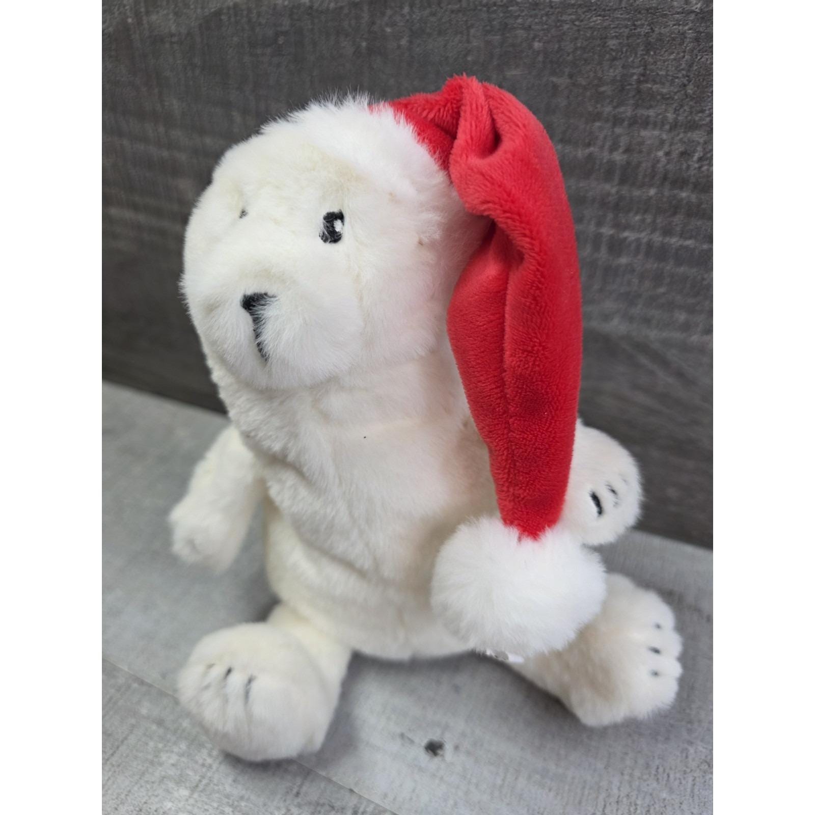 Gigglescape Christmas Polar Bear W/santa Hat Plush Toy 10