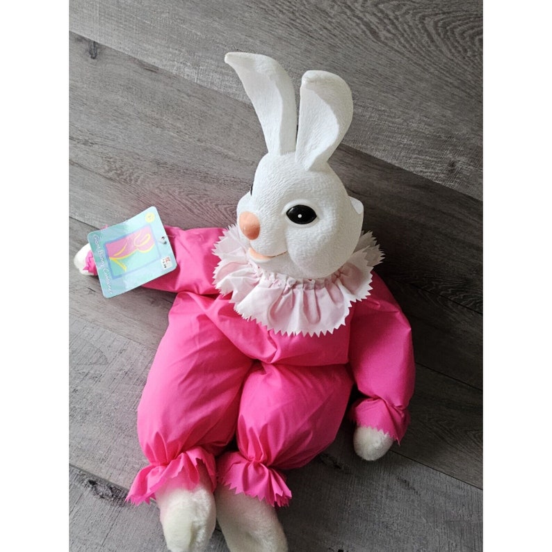 Vintage Easter Bunny Candy Holder Basket Pink Large 21 Inch Bunny Kmart