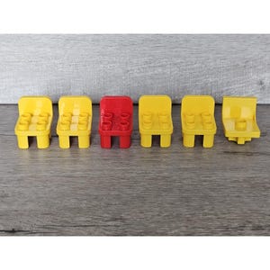 LEGO DUPLO LOT Of 6 Chairs Red Yellow House Furniture Replacement Part