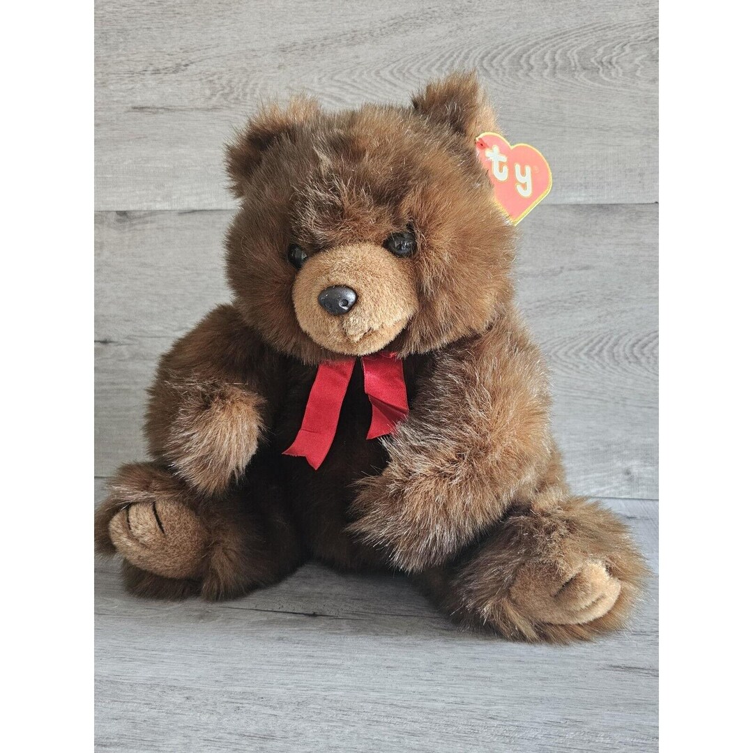 TY Classic 1990 Plush Large 14" Teddy Bear Mcgee Stuffed Beanie Vintage ...