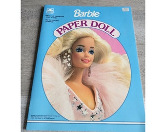 VTG 1989 SuperStar Barbie Paper Doll Book non-découpé Doré Neuf