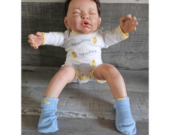 Reborn Baby 18" Cloth Body Silicone Kymberli Durden Doll Newborn Signed Foot
