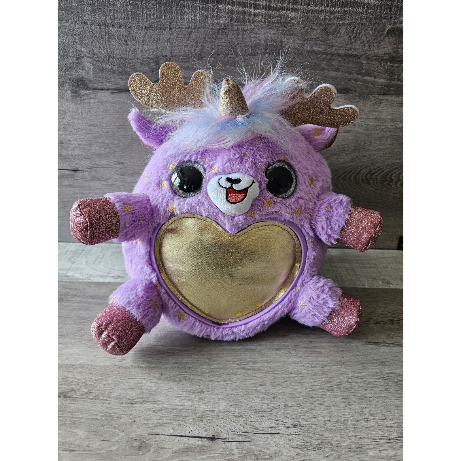 Zuru Rainbocorn Plush Purple Gold Deery Queen Reindeer Stuffed