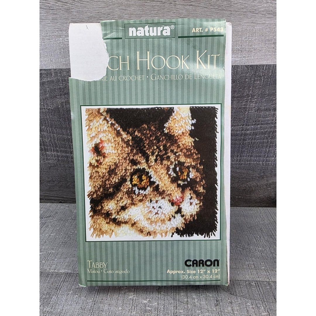 Tabbycat Rugs Caron Natura Tabby Cat Latch Hook Rug Kit #P543 Kitten 12