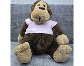 1980 年代のモンチッチ スタイルのかわいいぬいぐるみ猿のおもちゃ