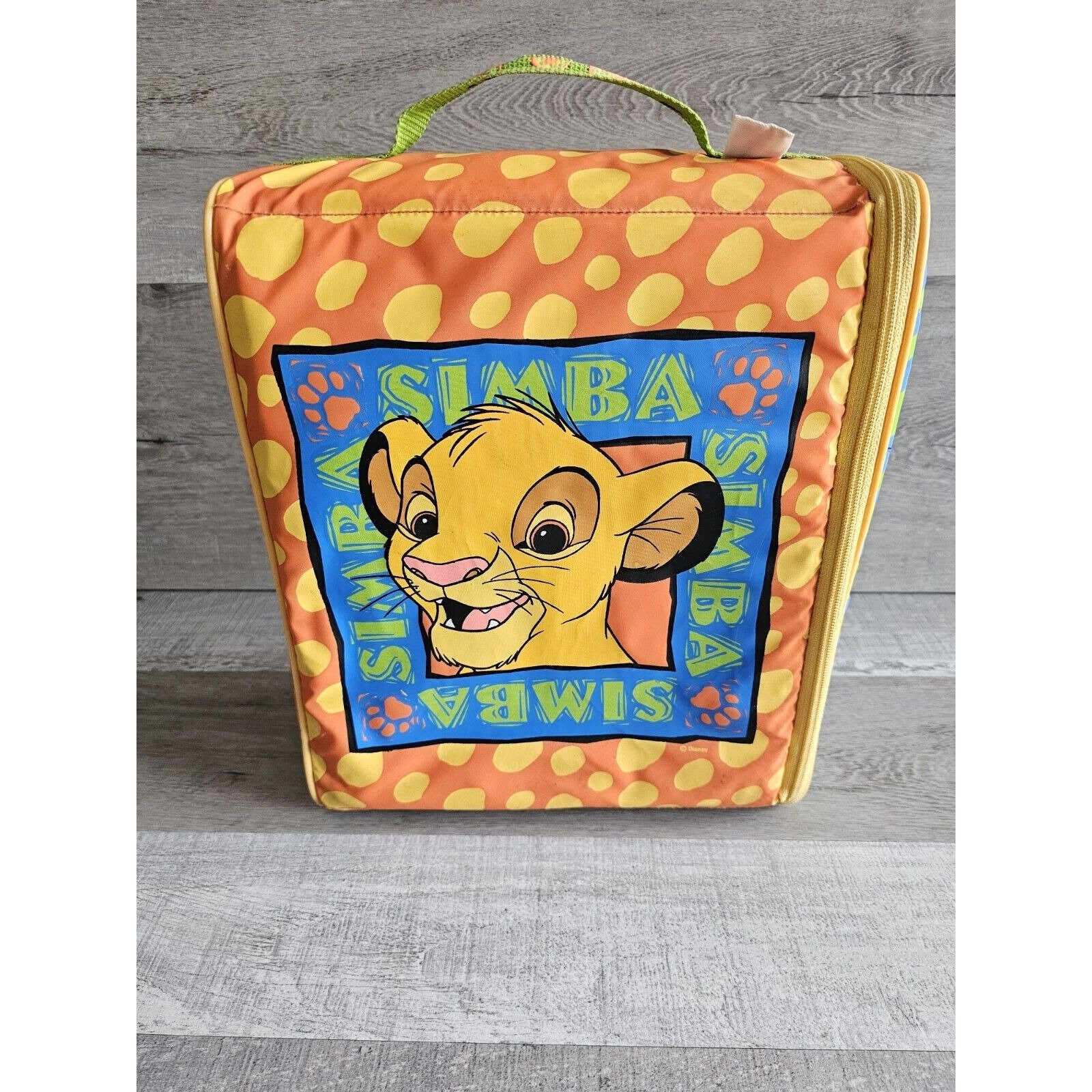 Vtg 90s Disney Lion King Simba Lunch Box Cooler Bag Bottle Tote