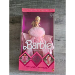Vintage Pink Jubilee Blonde Walmart 25th Anniversary Barbie 1987 Mattel 4589