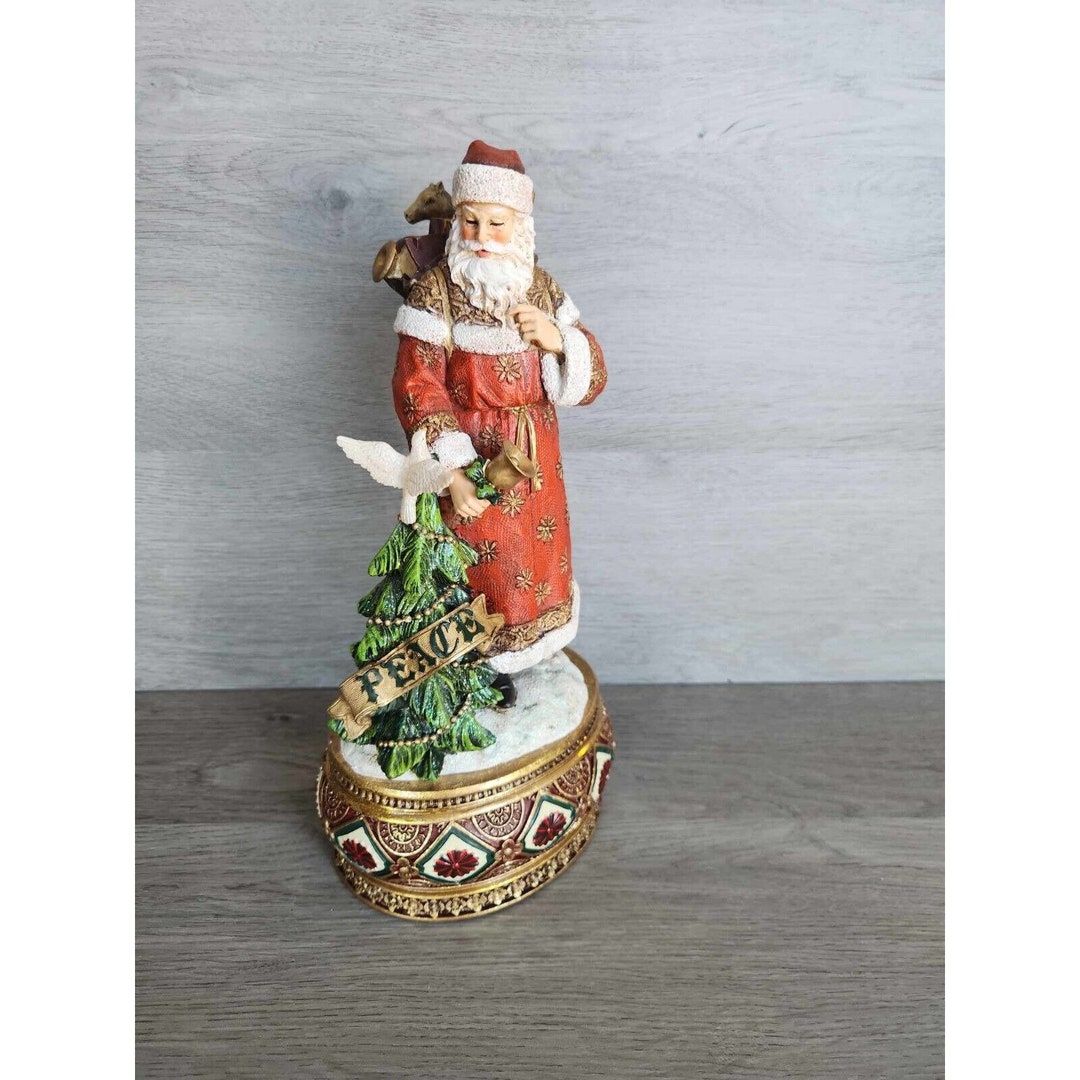 Vtg Roman Inc Christmas Wishes Santa Collection peace on Earth in Box