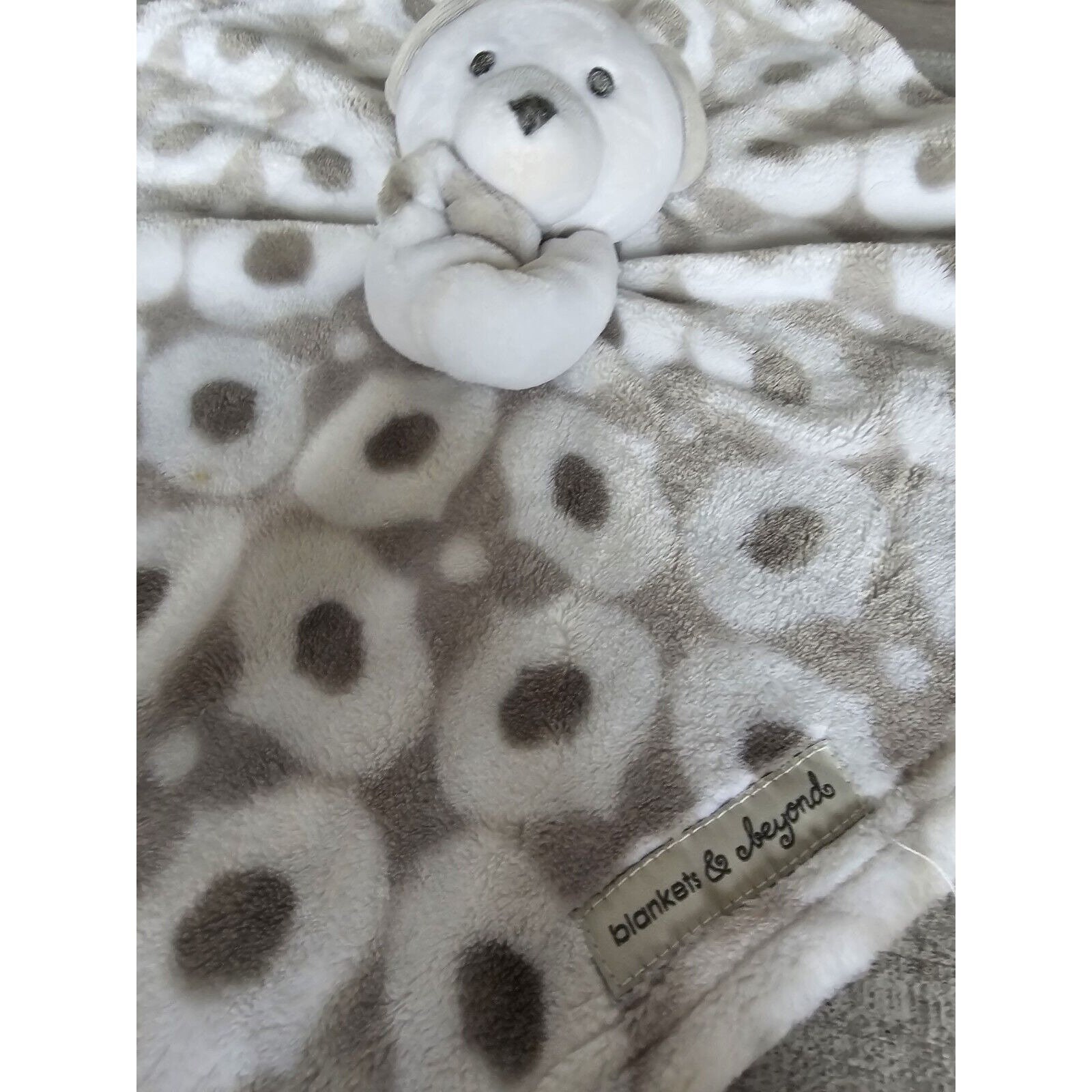 Blankets Beyond White Bear Gray Plush Lovey Security Blanket Etsy Canada