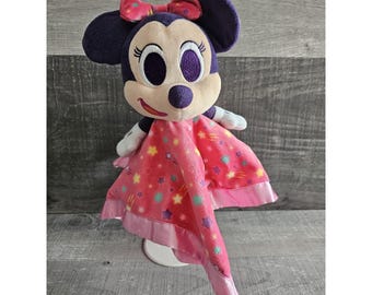 Disney Baby Minnie Maus Plüsch Lovey Schmusetuch Satin Rassel Komfort