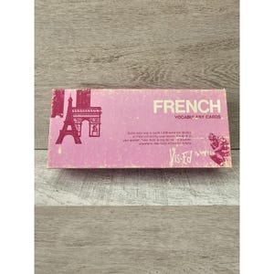 Cartões de vocabulário francês vintage Vis-Ed Flash School Learning Language