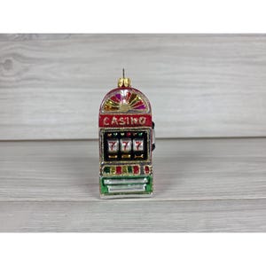 Slot Machine Glass Ornament w Glitter Accents 146A9