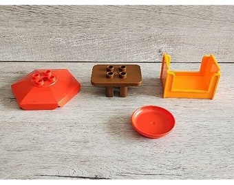 LEGO Duplo Mixed Lot of Replacement Furniture Bed Table Plate Umbrella