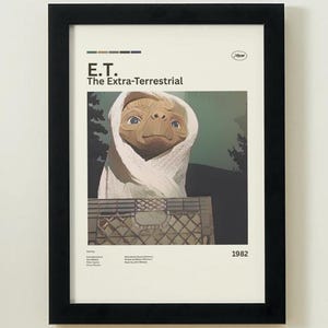 E.T. The Extra-Terrestrial Inspired Movie Poster - Wall Hanging Gift Print Film Collectable Retro - All Sizes Available
