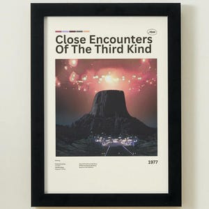 Close Encounters Movie Poster: Retro Sci-Fi Film Print