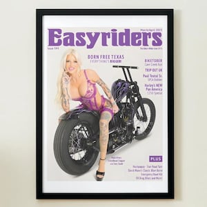 Easy Riders Inspired Motorcycle Bike Print Art Wall Poster - Hanging Gift Print Movie Design Canvas Art Collectable Garage Harley Chopper